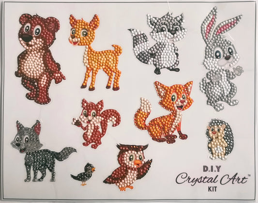 Forest Animals Crystal Art Sticker Set