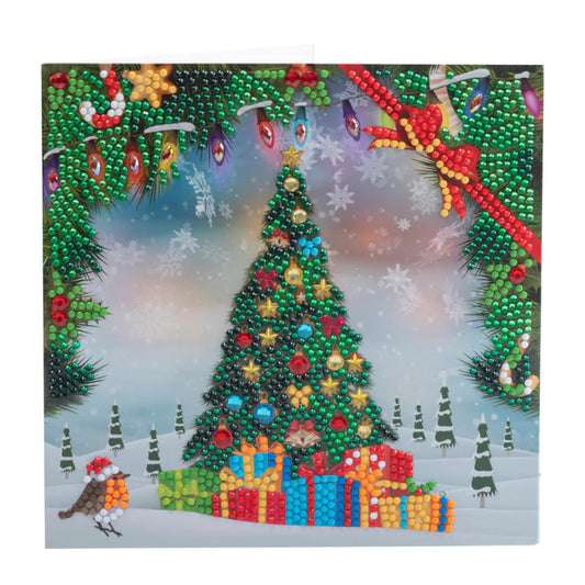 Festive Tree Crystal Art Card