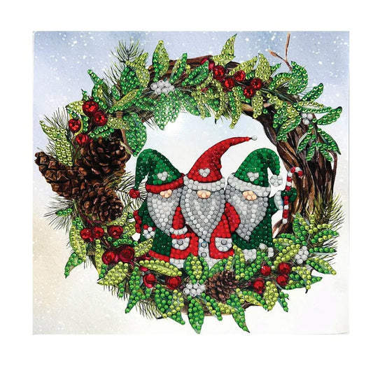 Christmas Gnomes Crystal Art Card