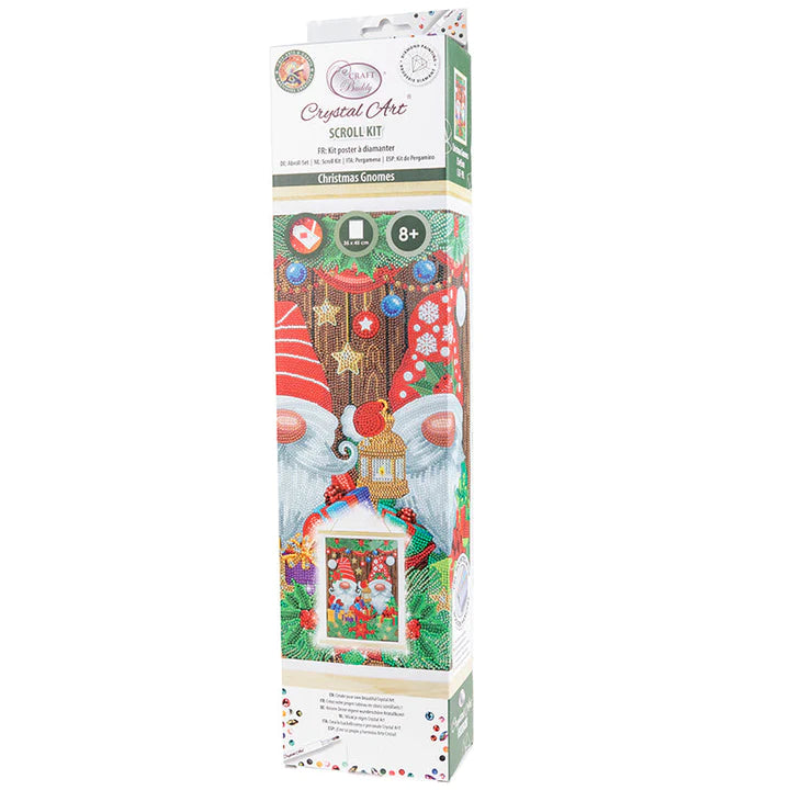 Christmas Gnomes Scroll Crystal Art