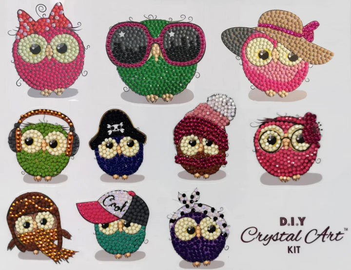 Owl Life Crystal Art Sticker Set