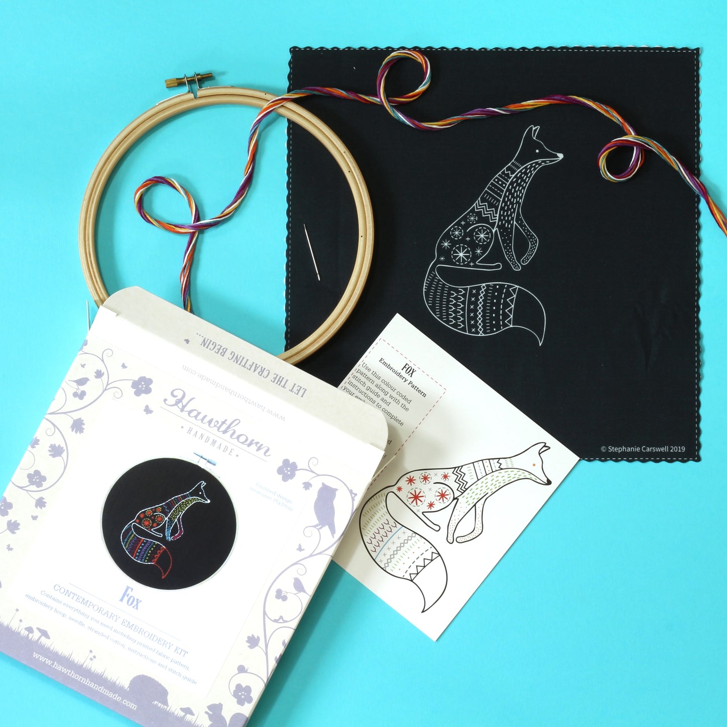 Black Fox Embroidery Kit