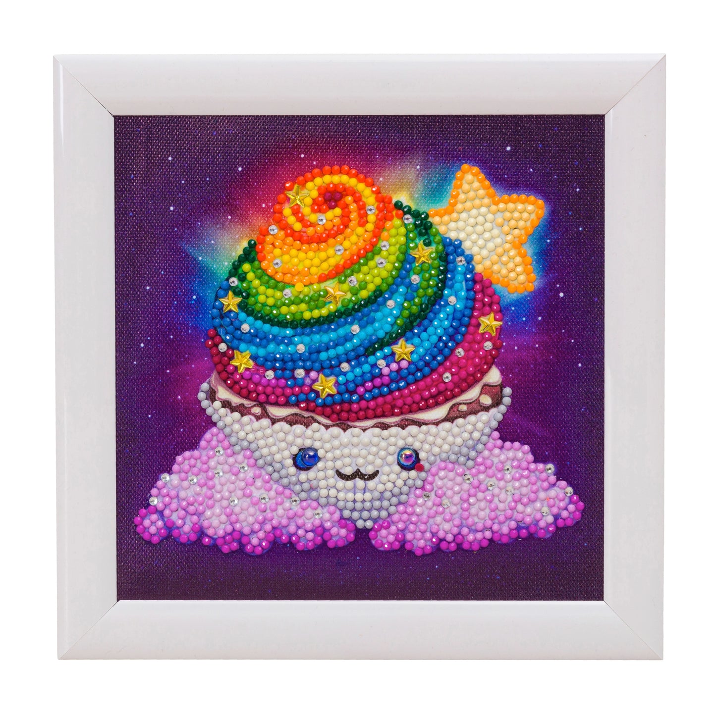 Rainbow Cupcake Crystal Art Frameable