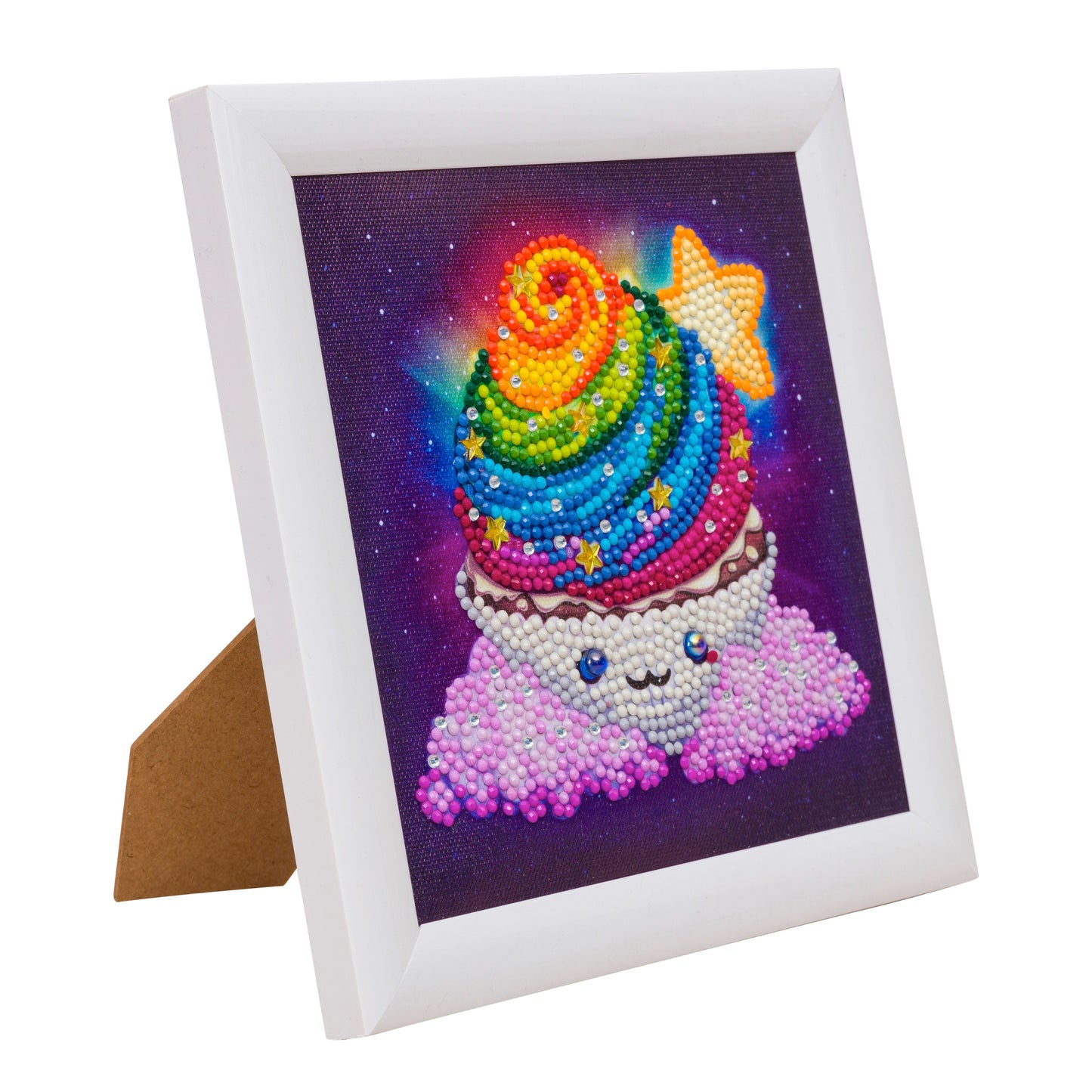 Rainbow Cupcake Crystal Art Frameable