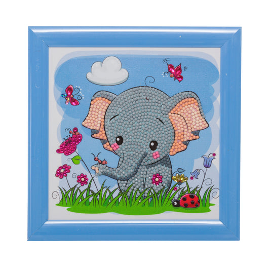 Elephant & Friends Crystal Art Frameable