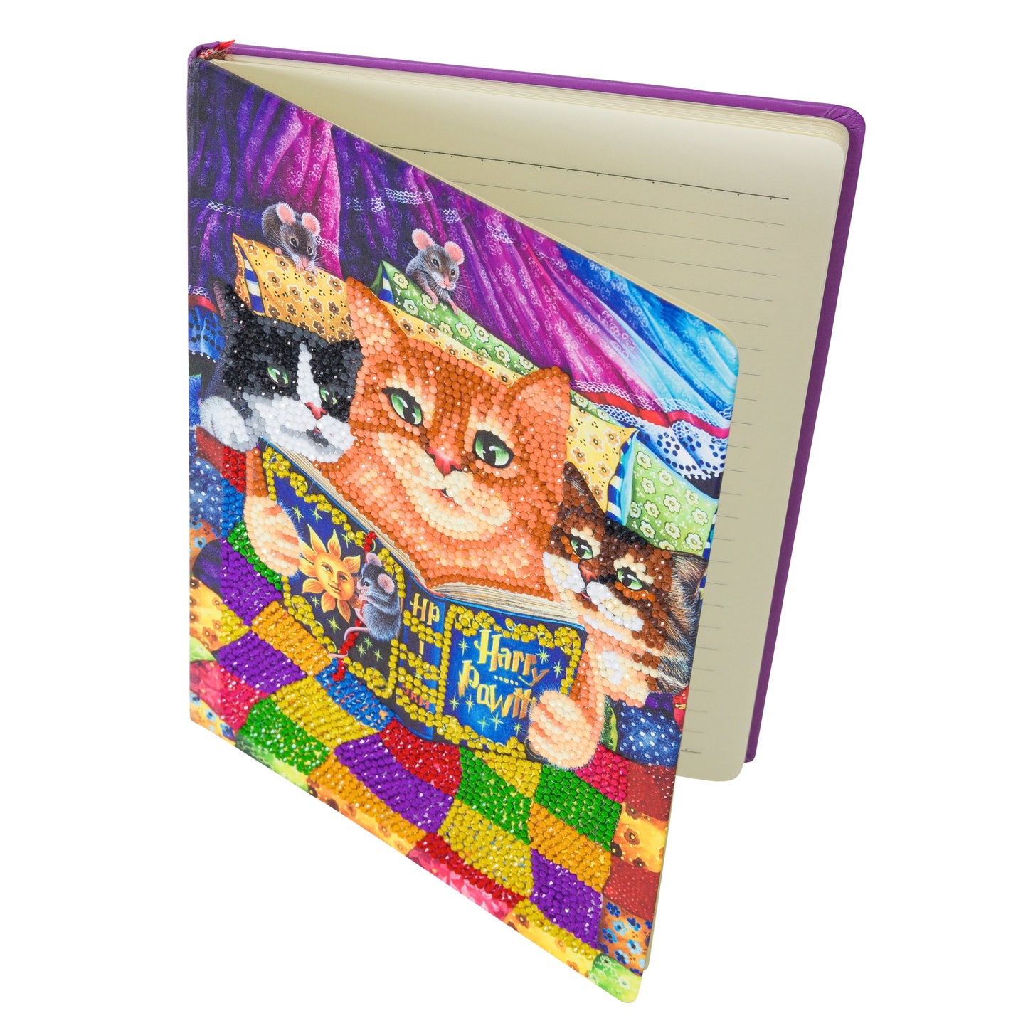 Kitty Bedtime Stories Crystal Art Notebook
