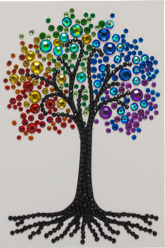 Rainbow Tree Crystal Art Card