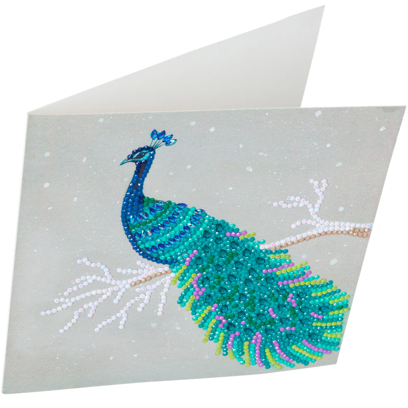 Pretty Peacock Crystal Art Card