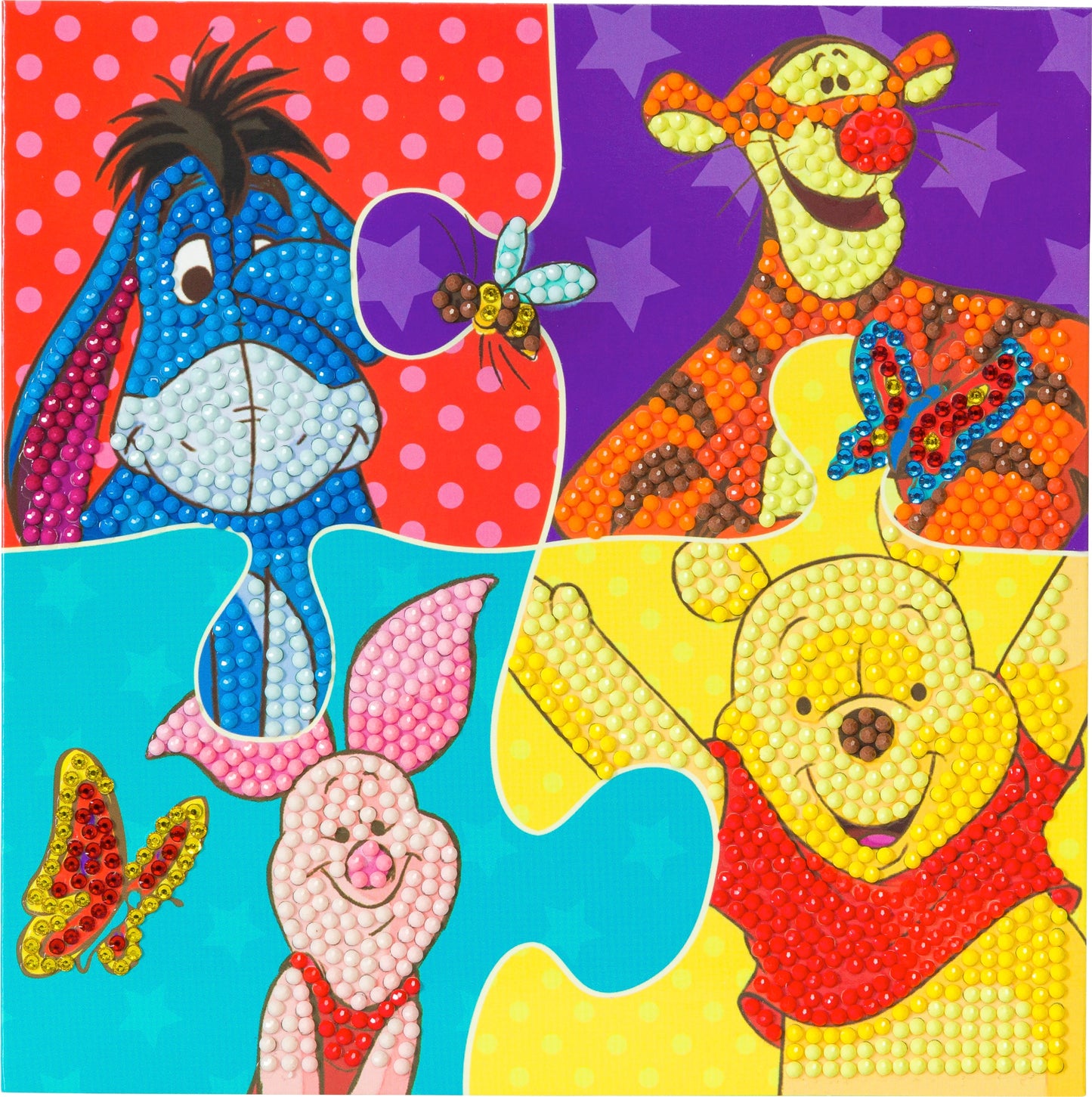 Disney Winnie the Pooh Puzzle Crystal Art Card