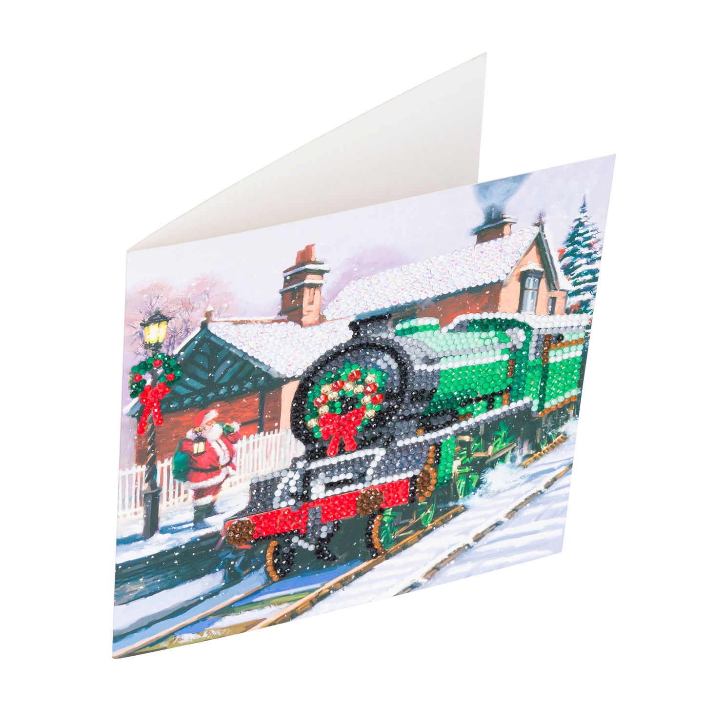 Santa Express Crystal Art Card