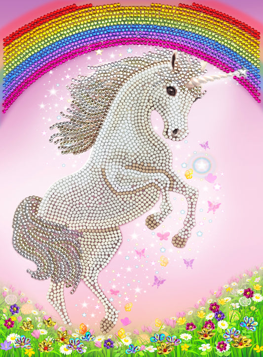 Giant Unicorn Rainbow Crystal Art Card