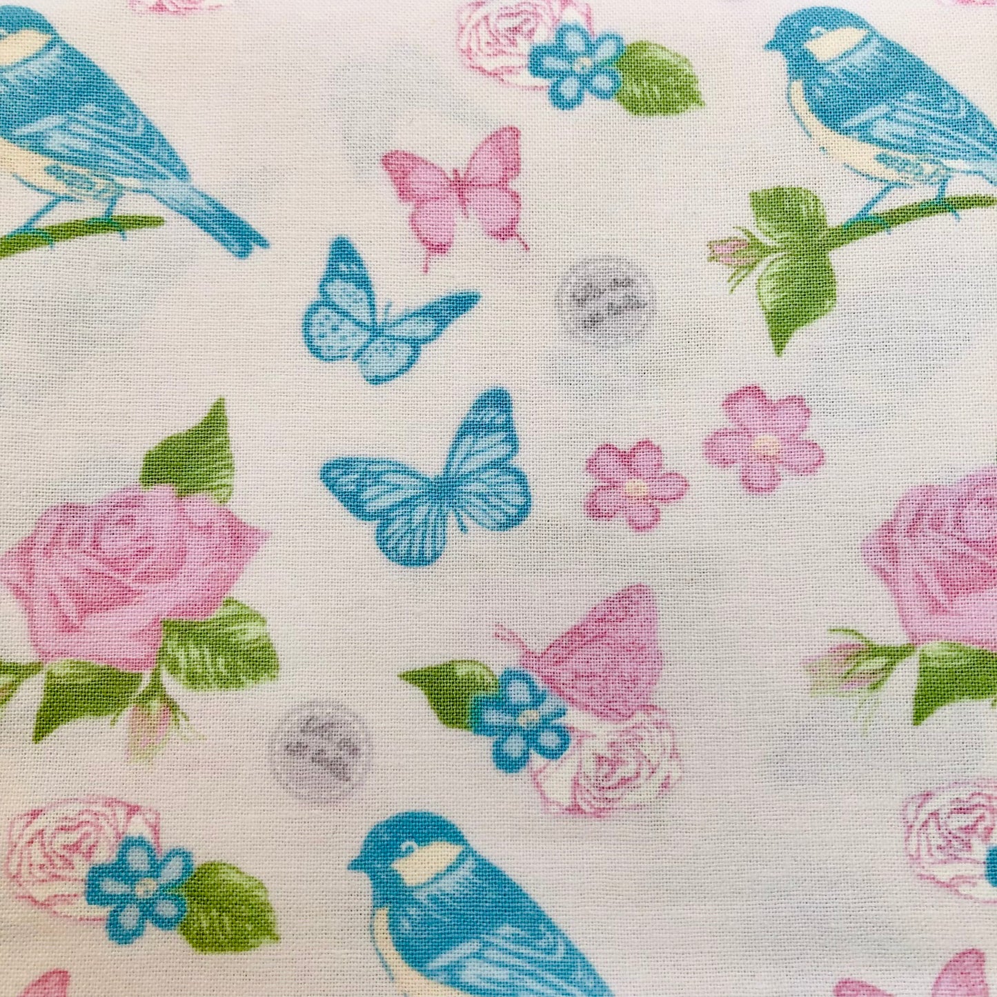 Pink Birds, Butterflies and Flowers Print Fat Quarter - Single