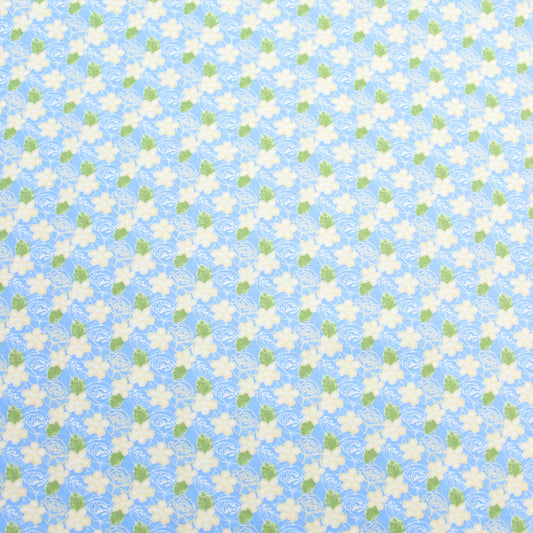 Blue Flower Print Fat Quarter - Single